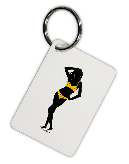 Polka Dot Bikini Shadow Aluminum Keyring Tag by TooLoud-Keyring-TooLoud-White-Davson Sales