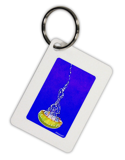 Solo Jellyfish Watercolor Aluminum Keyring Tag-Keyring-TooLoud-White-Davson Sales