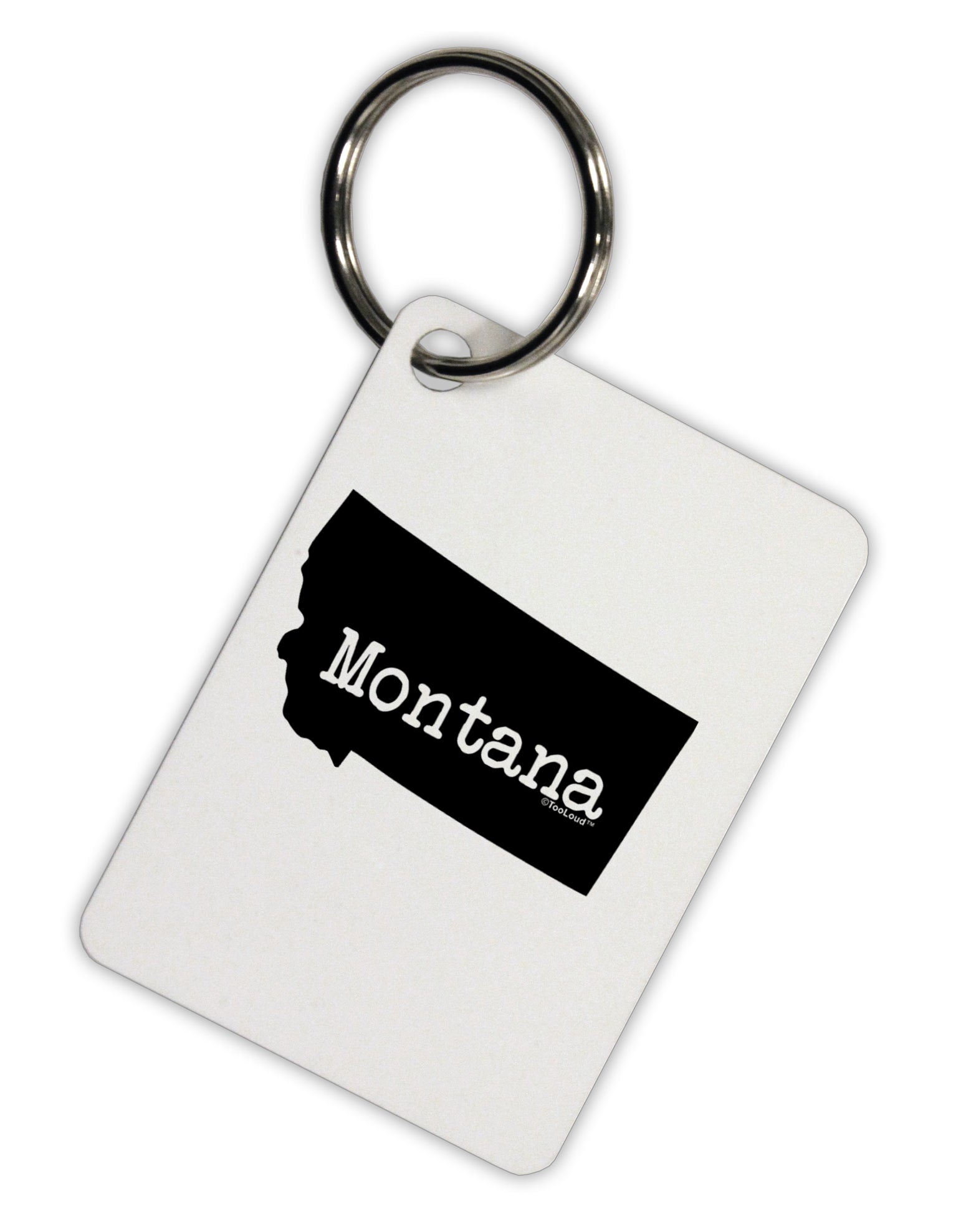 Montana - United States Shape Aluminum Keyring Tag by TooLoud-Keyring-TooLoud-White-Davson Sales