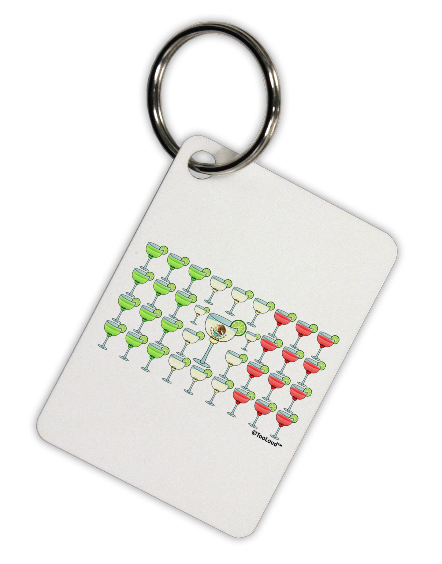 Mexican Flag of Margaritas Aluminum Keyring Tag by TooLoud-Keyring-TooLoud-White-Davson Sales