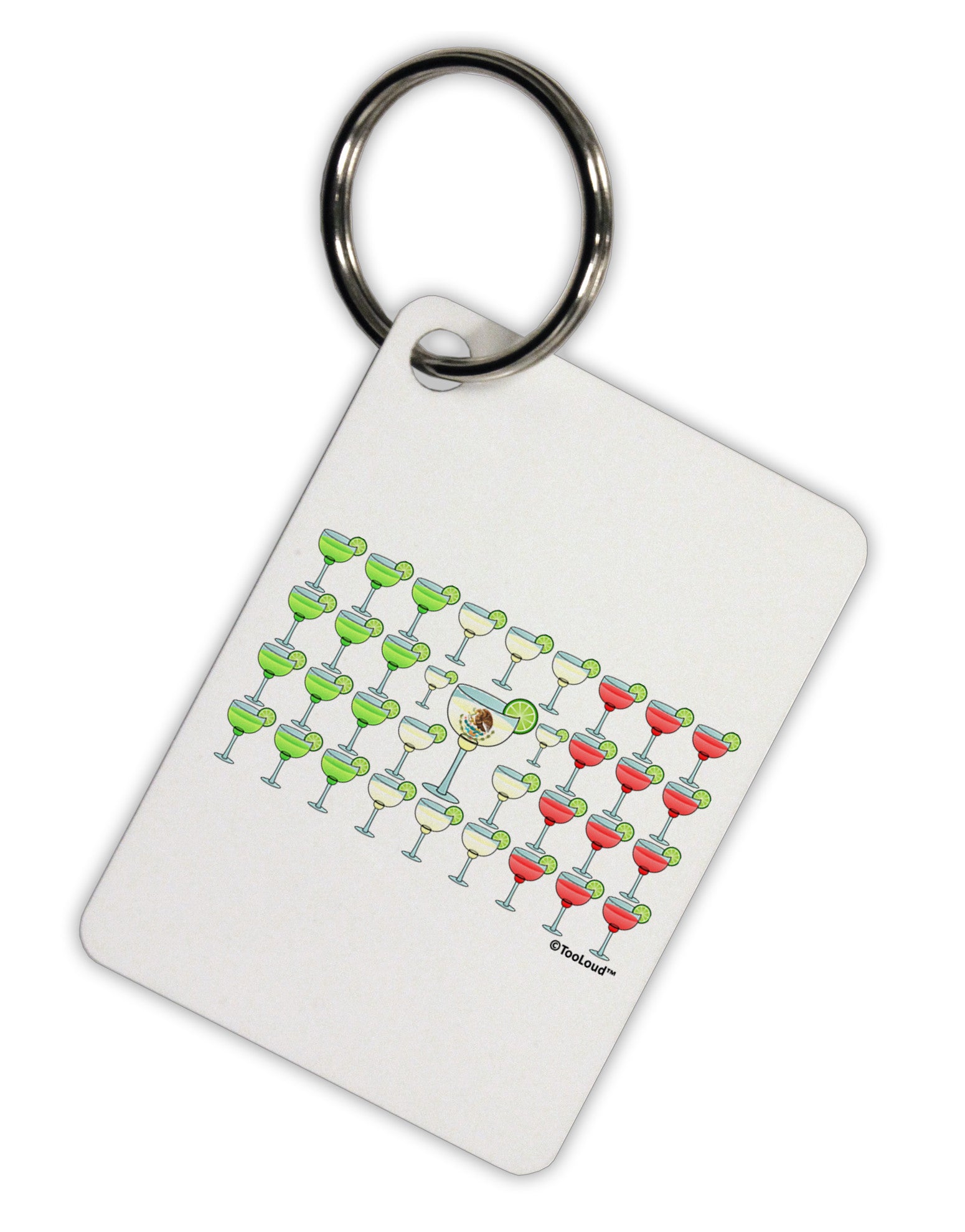 Mexican Flag of Margaritas Aluminum Keyring Tag by TooLoud-Keyring-TooLoud-White-Davson Sales