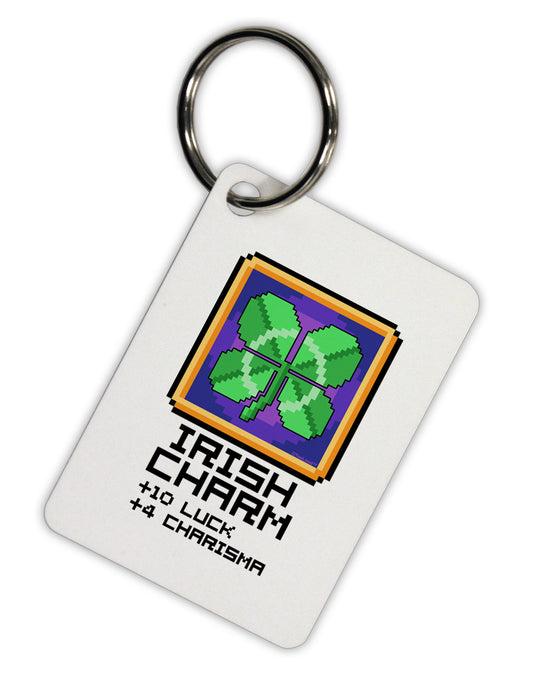 Pixel Irish Charm Item Aluminum Keyring Tag-Keyring-TooLoud-White-Davson Sales
