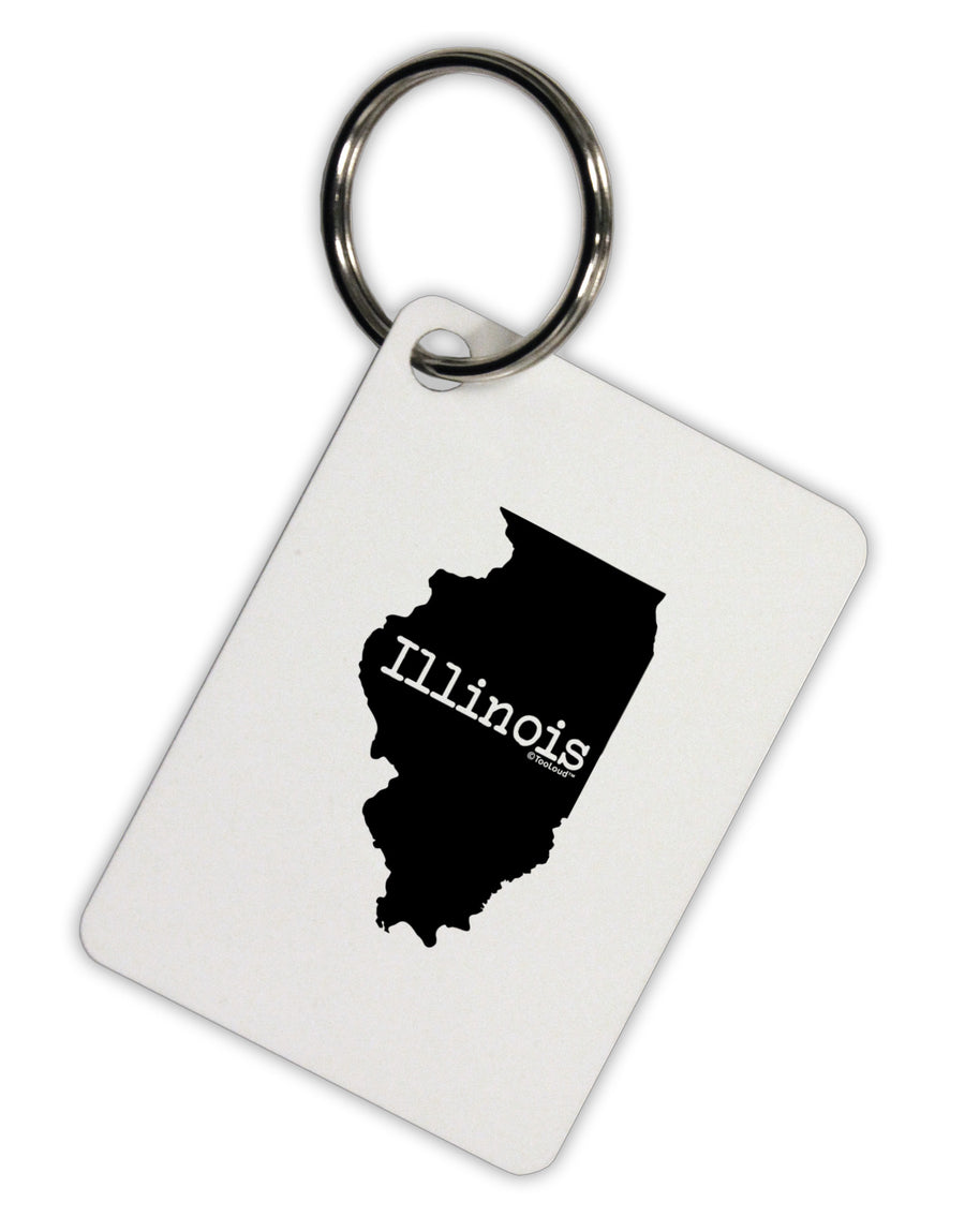 Illinois - United States Shape Aluminum Keyring Tag-Keyring-TooLoud-White-Davson Sales