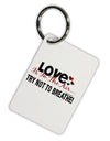 Love - Try Not To Breathe Aluminum Keyring Tag-Keyring-TooLoud-White-Davson Sales