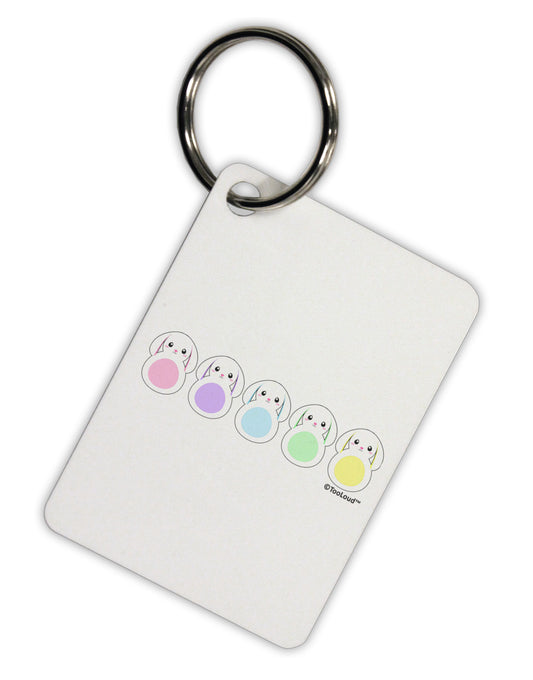 Cute Pastel Bunnies Aluminum Keyring Tag by TooLoud-Keyring-TooLoud-White-Davson Sales