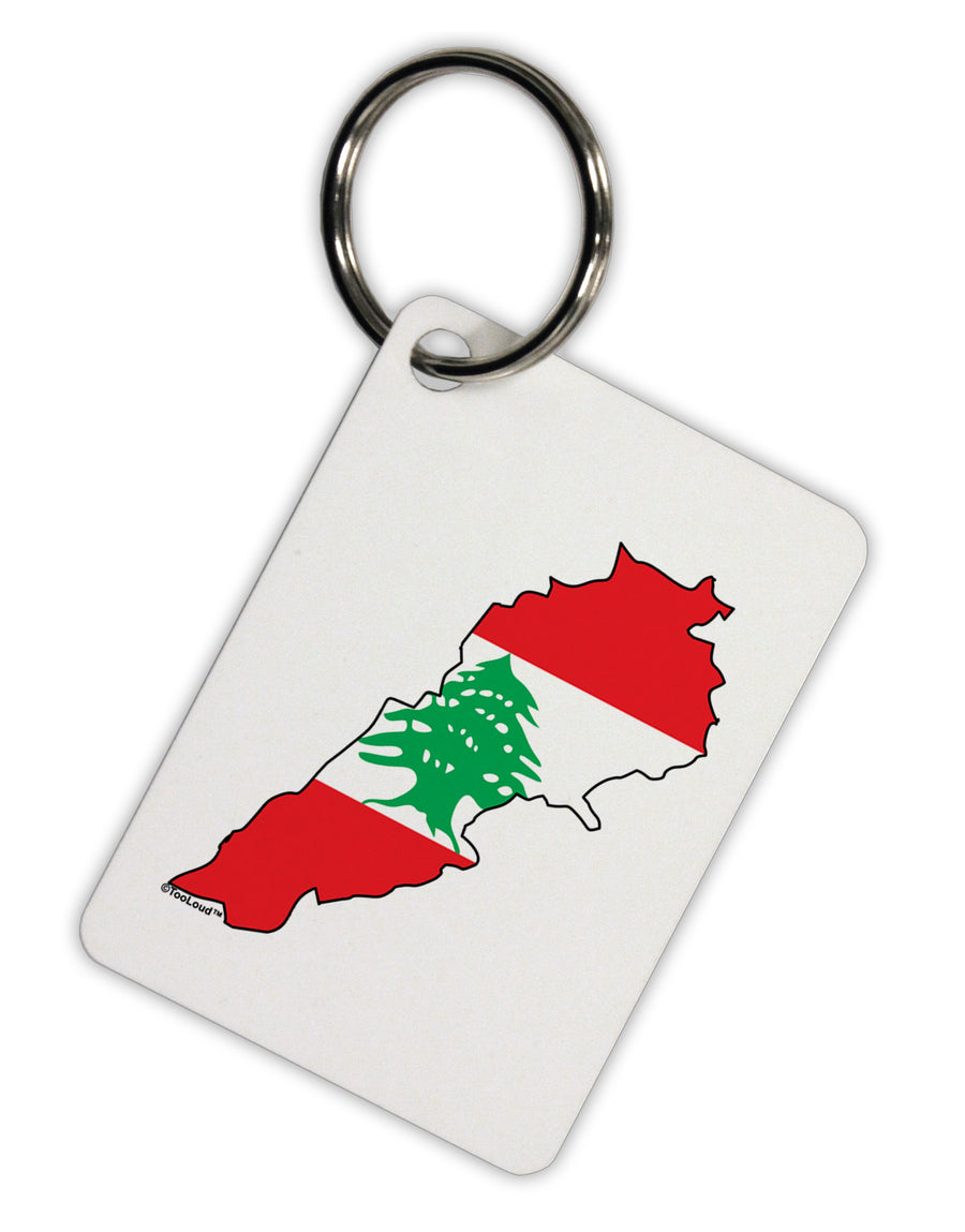 Lebanon Flag Silhouette Aluminum Keyring Tag-Keyring-TooLoud-White-Davson Sales