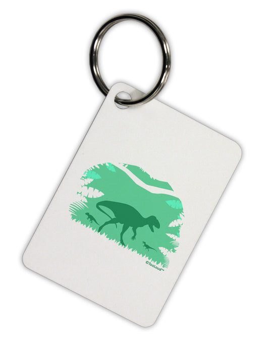 Dinosaur Silhouettes - Jungle Aluminum Keyring Tag by TooLoud-Keyring-TooLoud-White-Davson Sales
