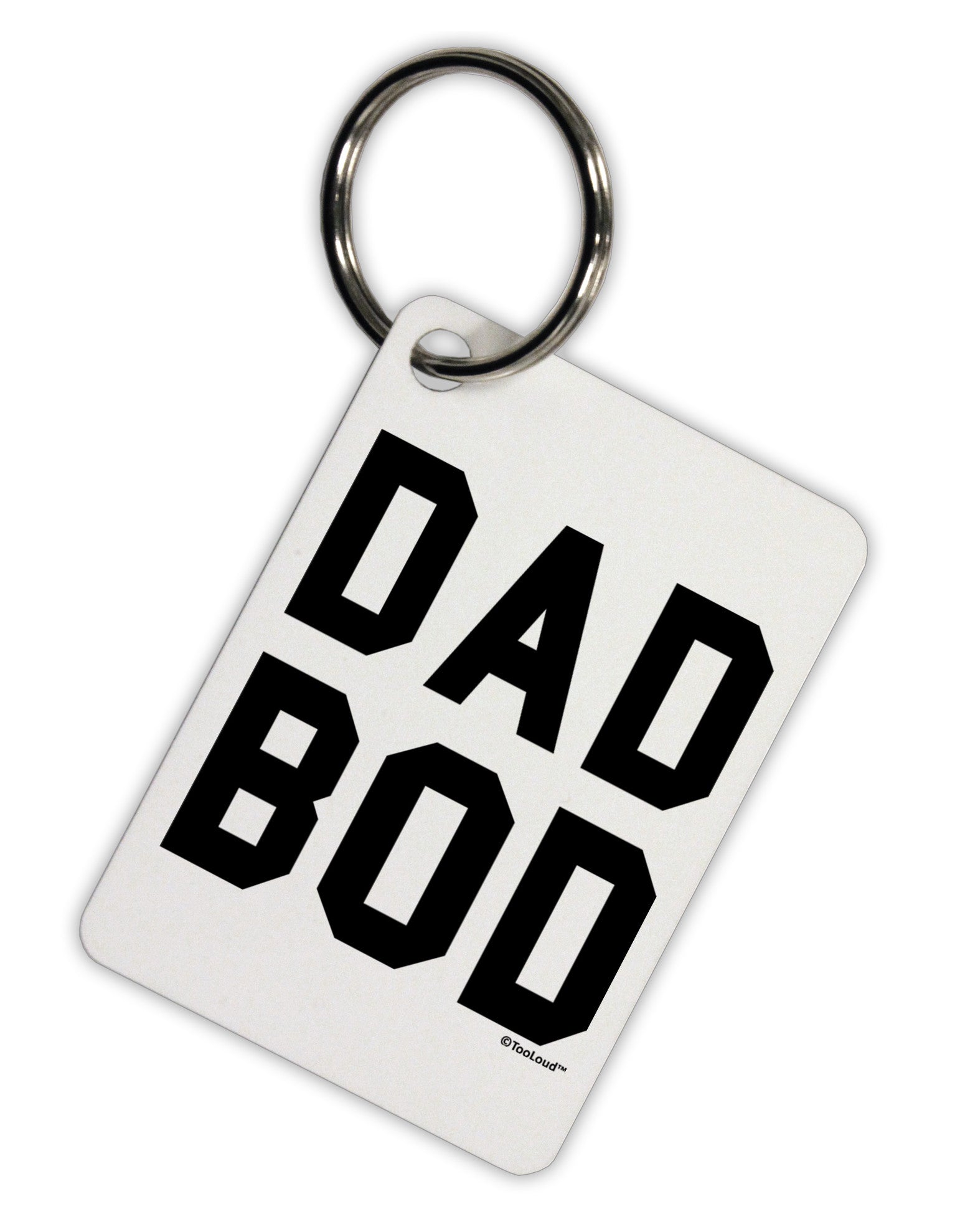 Dad Bod Design Aluminum Keyring Tag by TooLoud-Keyring-TooLoud-White-Davson Sales
