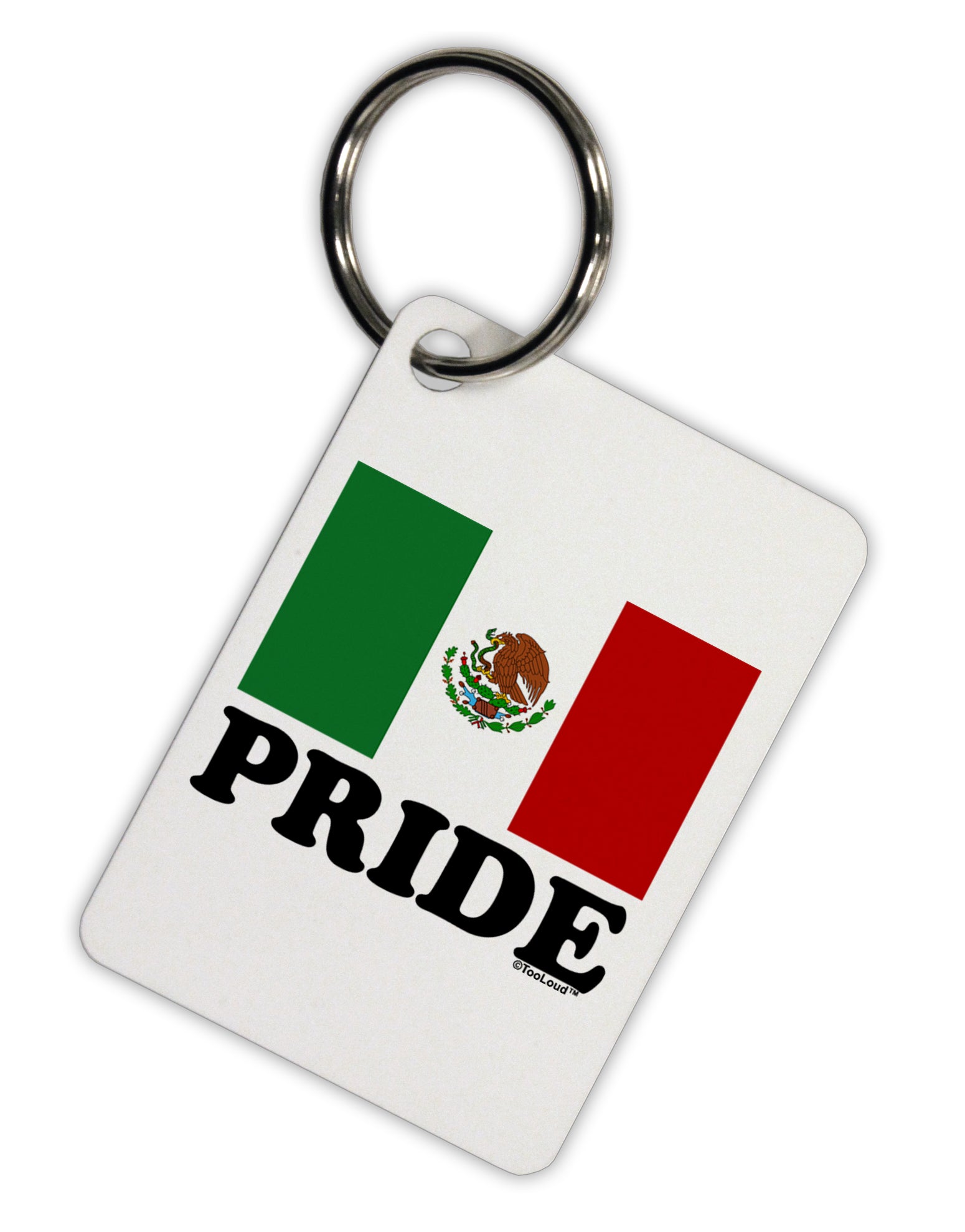 Mexican Pride - Mexican Flag Aluminum Keyring Tag by TooLoud-Keyring-TooLoud-White-Davson Sales