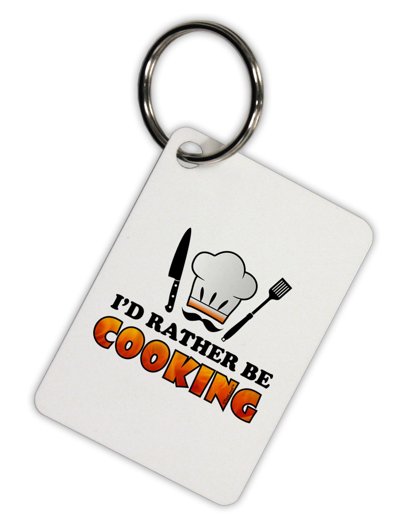 I'd Rather Be Cooking Aluminum Keyring Tag-Keyring-TooLoud-White-Davson Sales
