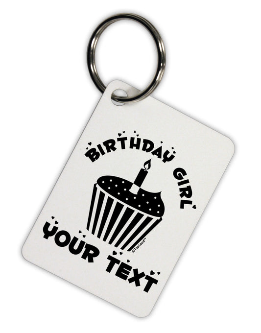 Personalized Birthday Girl Cupcake -Customizable- Name Aluminum Keyring Tag-Keyring-TooLoud-White-Davson Sales