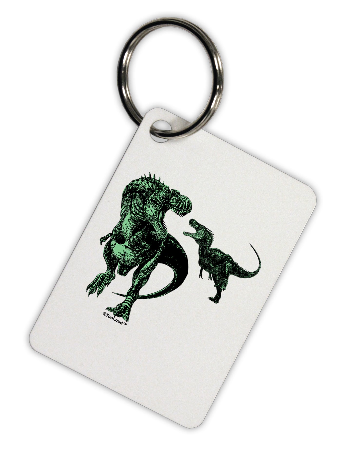 Jurassic Dinosaur Design 1 Aluminum Keyring Tag by TooLoud-Keyring-TooLoud-White-Davson Sales