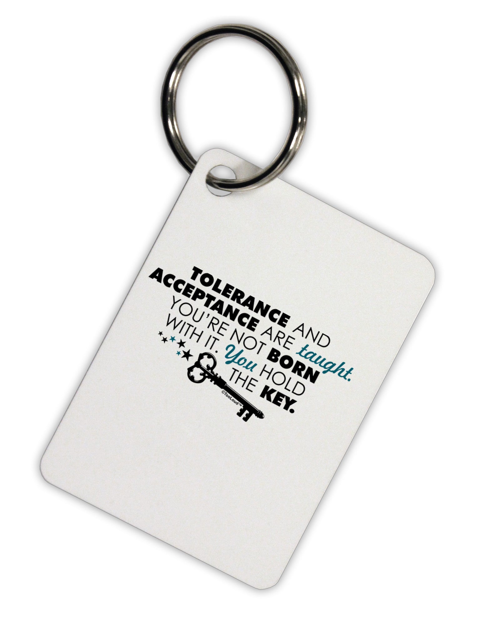 Tolerance And Acceptance Aluminum Keyring Tag-Keyring-TooLoud-White-Davson Sales