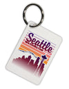 Seattle Washington Sunset Aluminum Keyring Tag-Keyring-TooLoud-White-Davson Sales