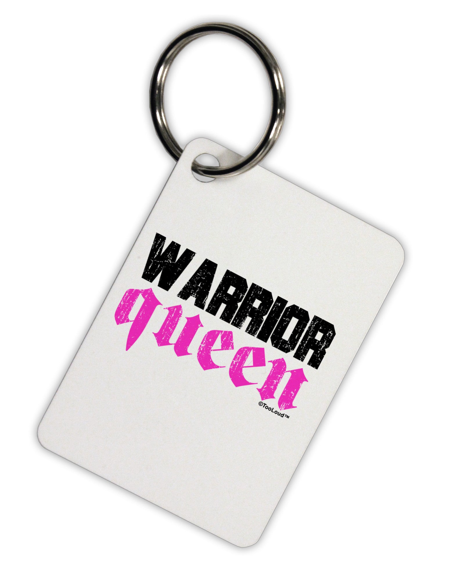 TooLoud Warrior Queen Pink Script Aluminum Keyring Tag-Keyring-TooLoud-White-Davson Sales
