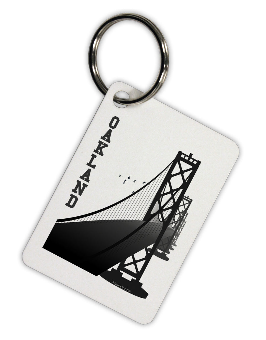 Oakland Text Bay Bridge Aluminum Keyring Tag-Keyring-TooLoud-White-Davson Sales