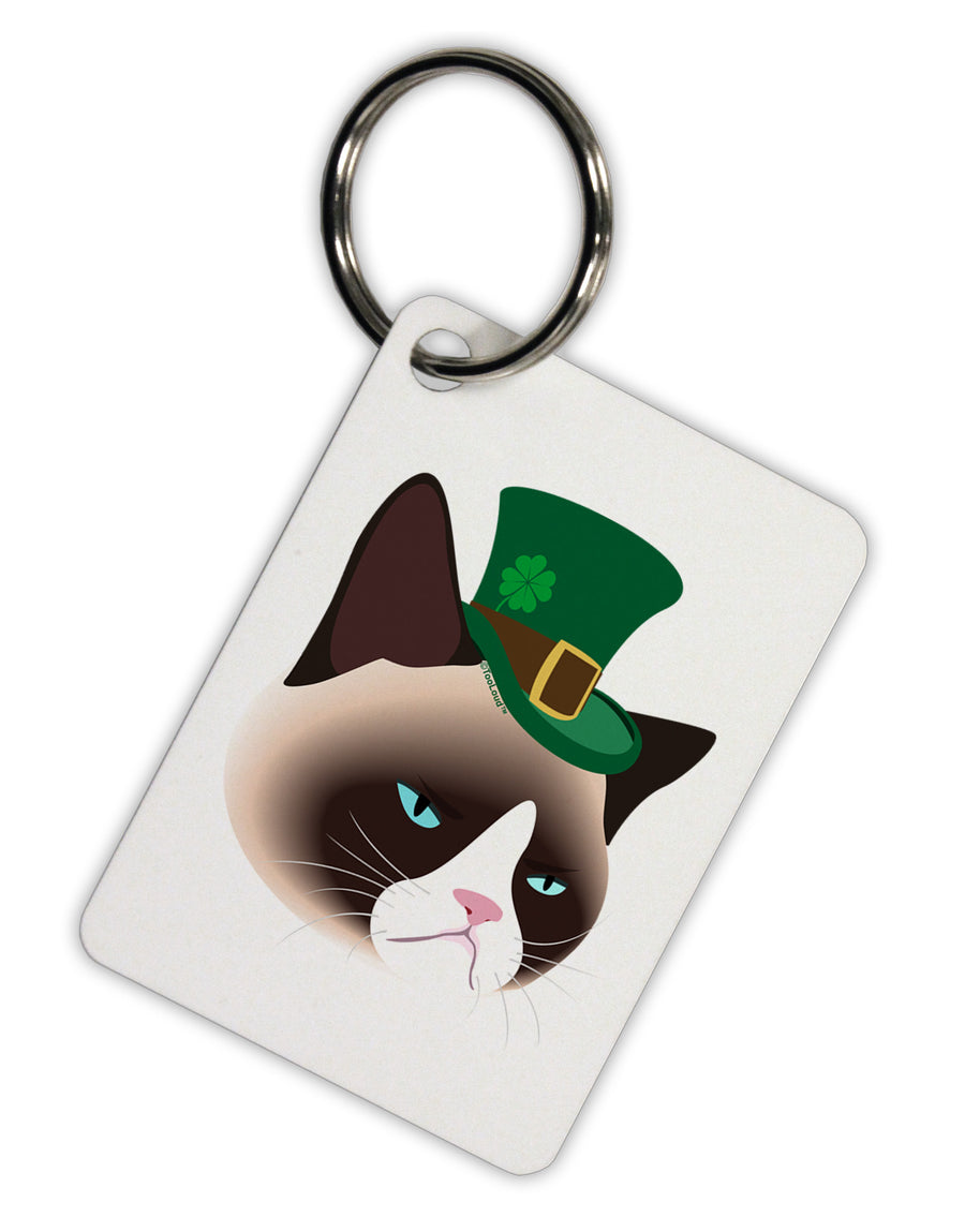 Leprechaun Disgruntled Cat Aluminum Keyring Tag-Keyring-TooLoud-White-Davson Sales