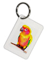 Sun Conure Parrot Watercolor Aluminum Keyring Tag-Keyring-TooLoud-White-Davson Sales
