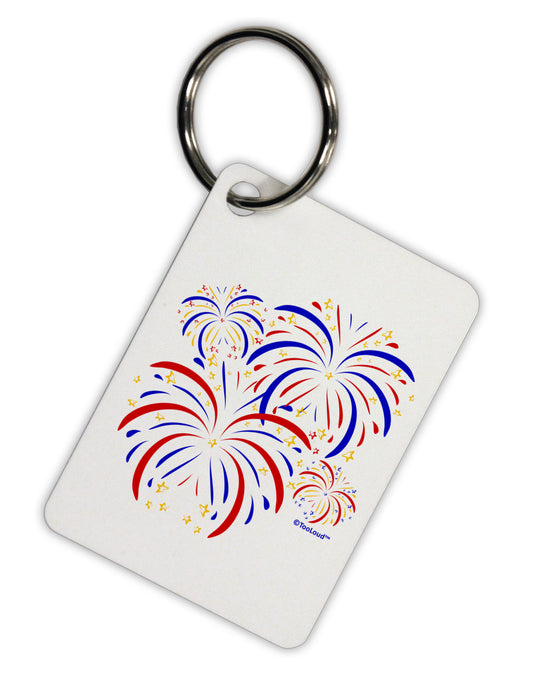 Patriotic Fireworks with Bursting Stars Aluminum Keyring Tag by TooLoud-Keyring-TooLoud-White-Davson Sales