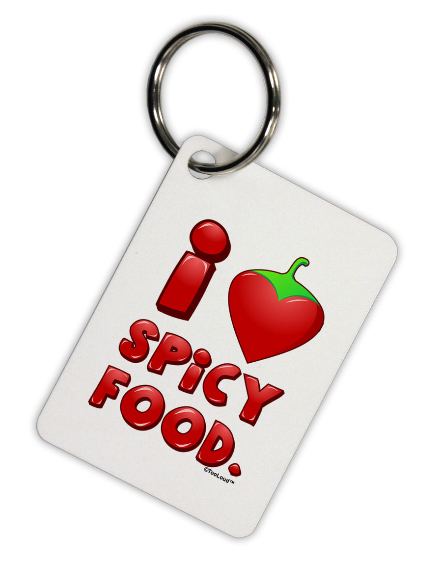 I Heart Spicy Food Aluminum Keyring Tag-Keyring-TooLoud-White-Davson Sales