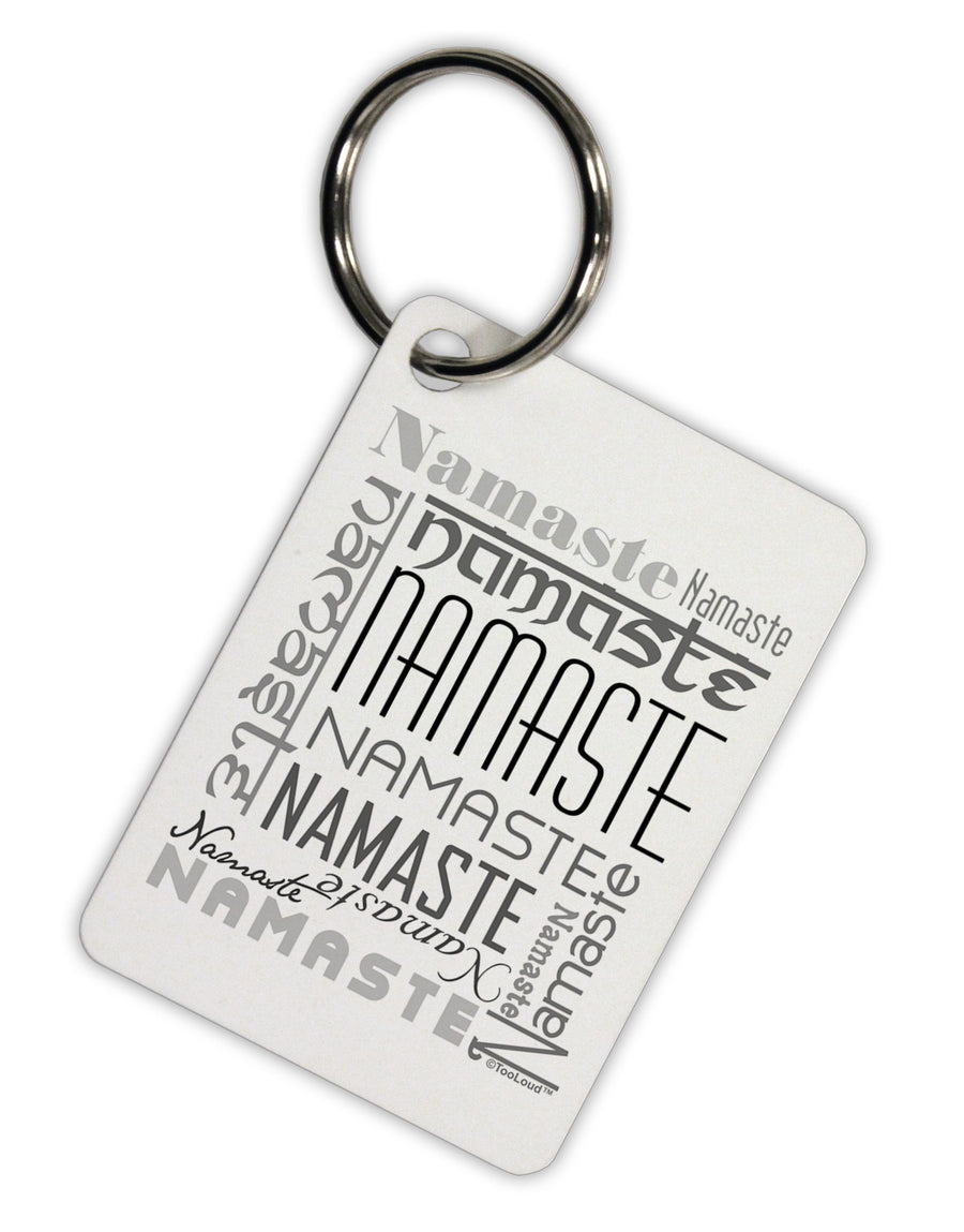 Namaste Rectangle Aluminum Keyring Tag-Keyring-TooLoud-White-Davson Sales