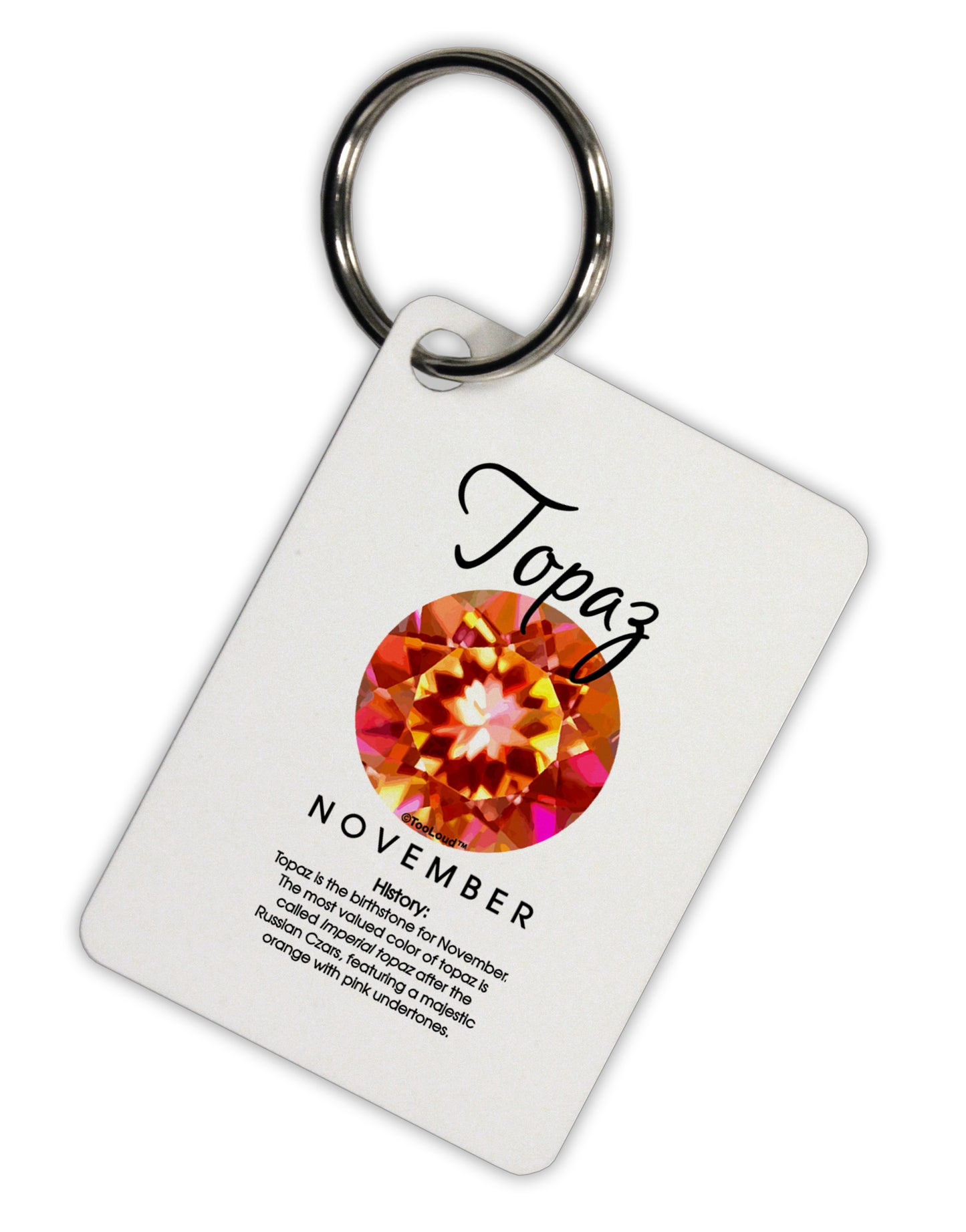 Birthstone Topaz Aluminum Keyring Tag by TooLoud-Keyring-TooLoud-Davson Sales