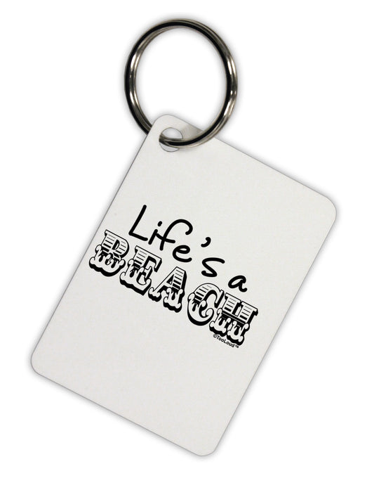 Lifes a Beach Aluminum Keyring Tag by TooLoud-Keyring-TooLoud-White-Davson Sales