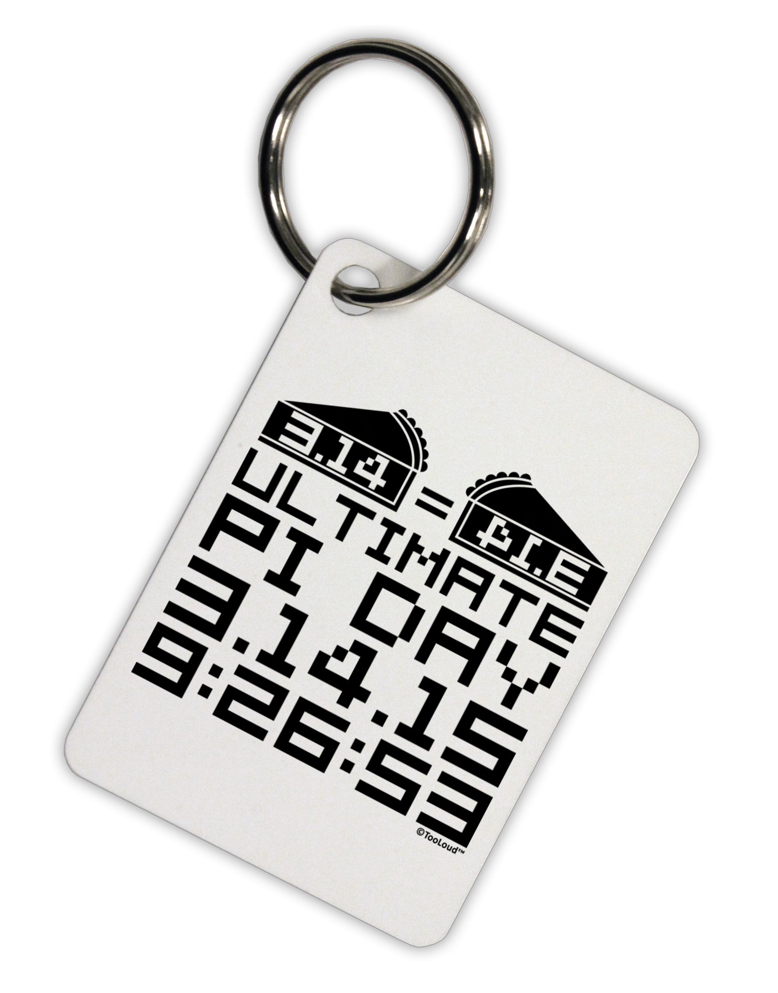 Ultimate Pi Day Design - Mirrored Pies Aluminum Keyring Tag by TooLoud-Keyring-TooLoud-White-Davson Sales