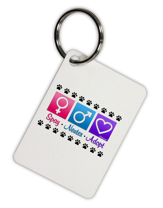 Spay Neuter Adopt Aluminum Keyring Tag-Keyring-TooLoud-White-Davson Sales