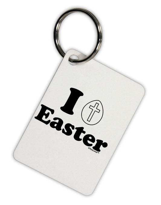 I Egg Cross Easter Design Aluminum Keyring Tag by TooLoud-Keyring-TooLoud-White-Davson Sales