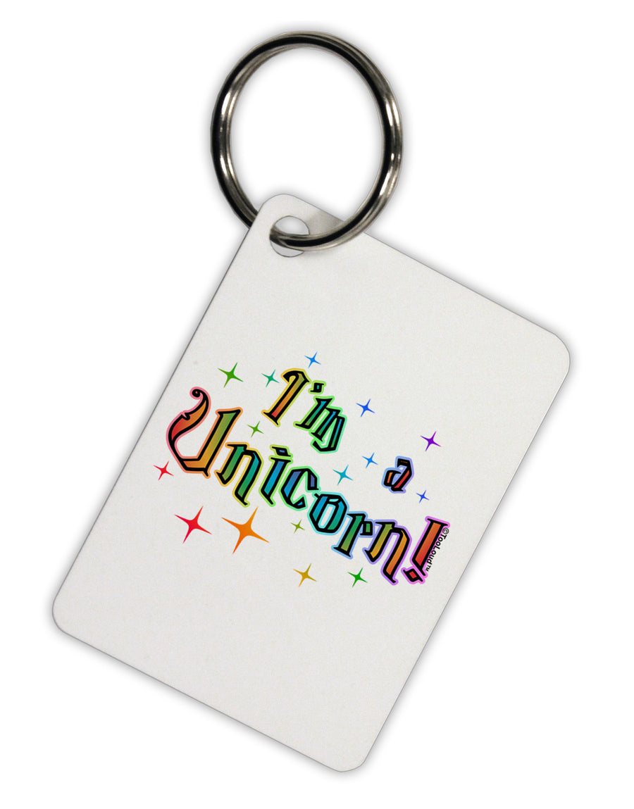 I'm a Unicorn Text Aluminum Keyring Tag-Keyring-TooLoud-White-Davson Sales