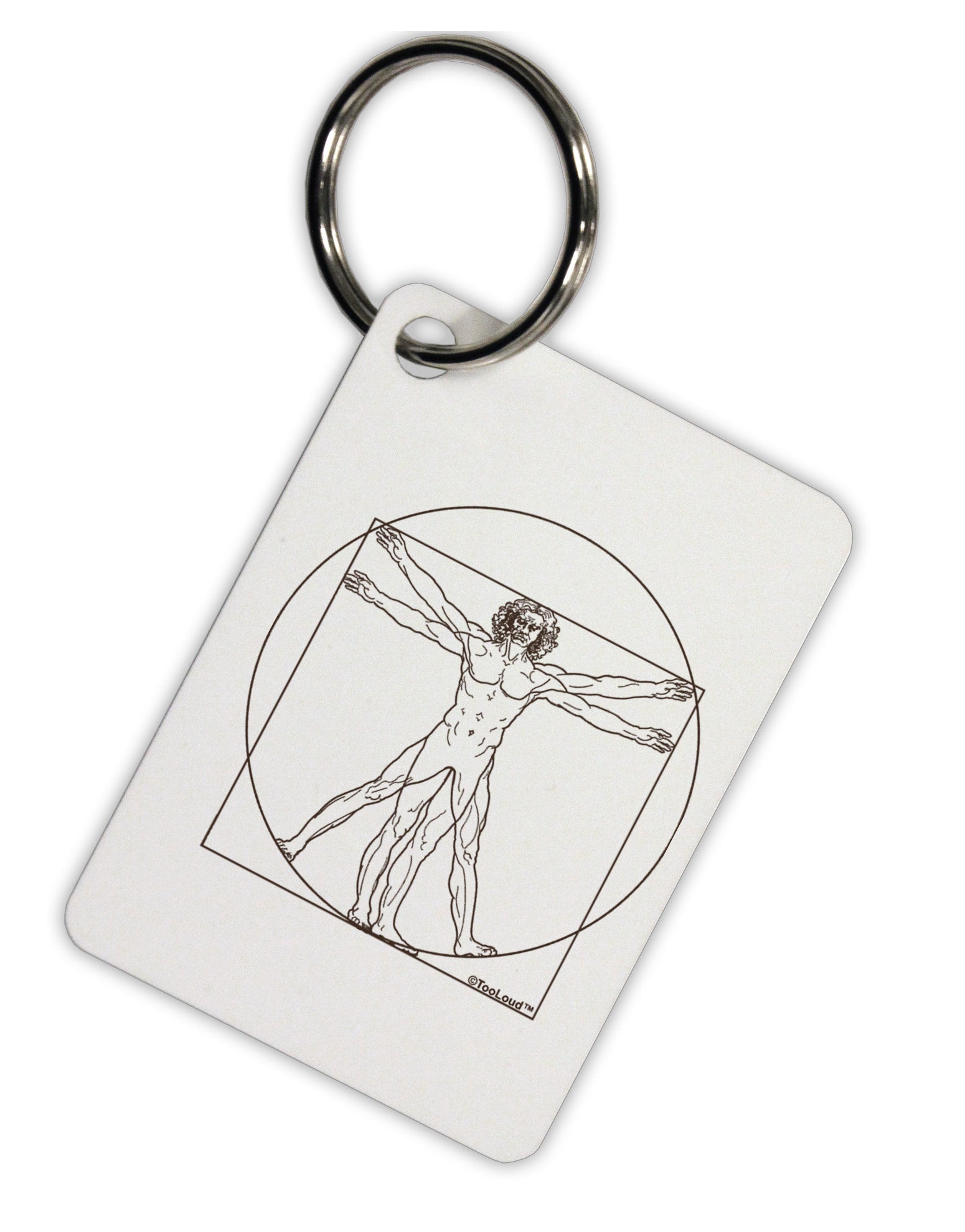 TooLoud Vitruvian Man Drawing Aluminum Keyring Tag-Keyring-TooLoud-Davson Sales