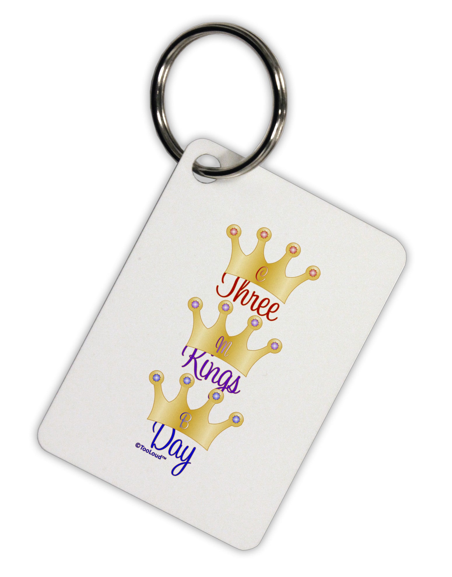 Three Kings Day - C M B Crowns Aluminum Keyring Tag by TooLoud-Keyring-TooLoud-White-Davson Sales