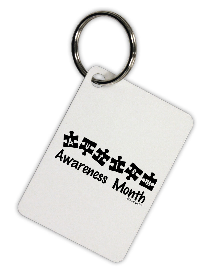 Autism Awareness Month - Puzzle Pieces Aluminum Keyring Tag by TooLoud-Keyring-TooLoud-White-Davson Sales