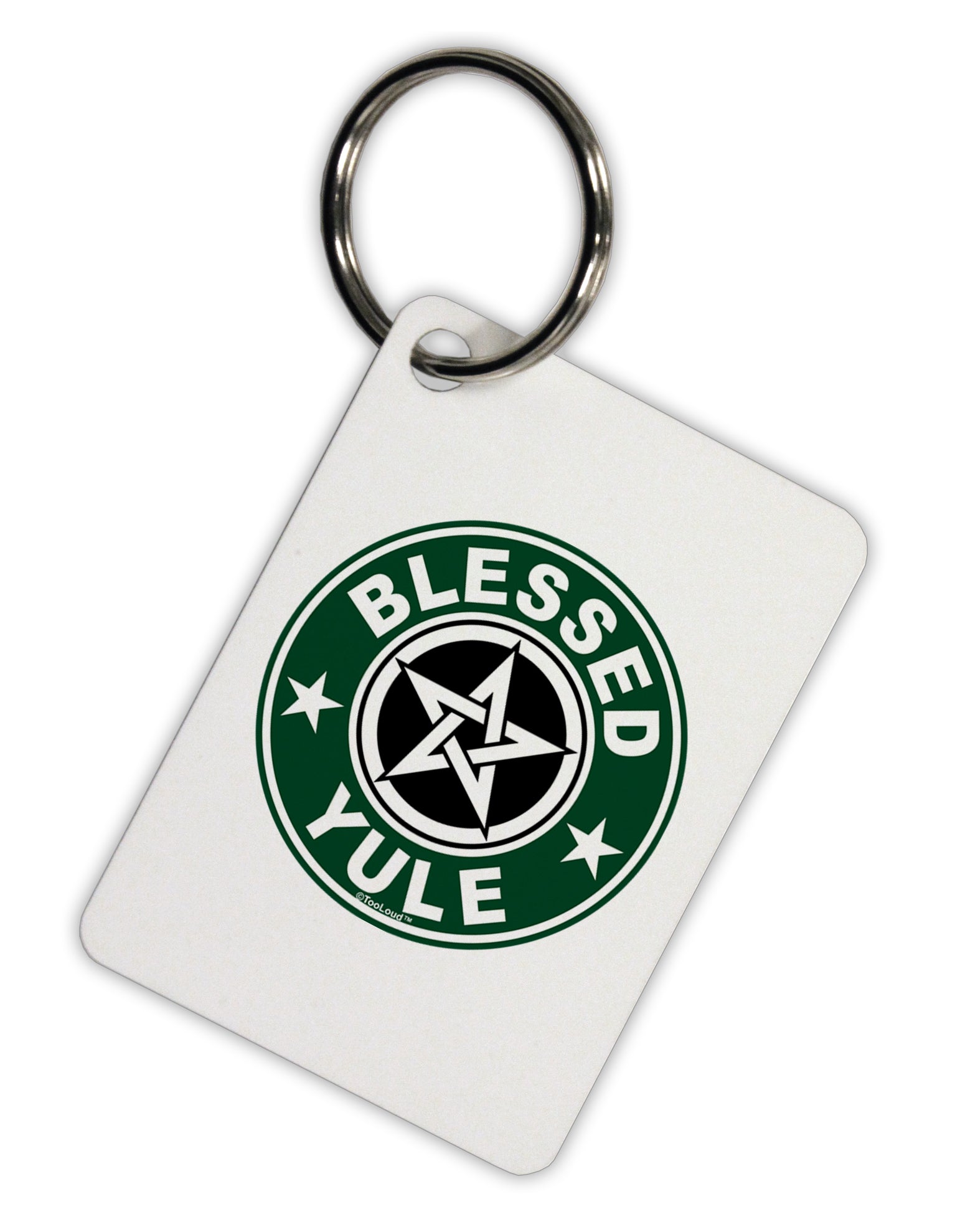Blessed Yule Emblem Aluminum Keyring Tag by TooLoud-TooLoud-White-Davson Sales