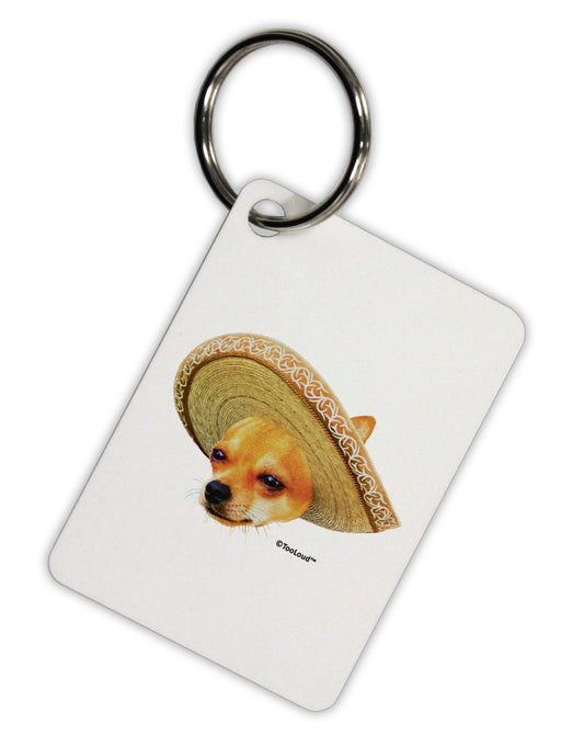 Chihuahua Dog with Sombrero - Patchwork Design Aluminum Keyring Tag by TooLoud-Keyring-TooLoud-White-Davson Sales