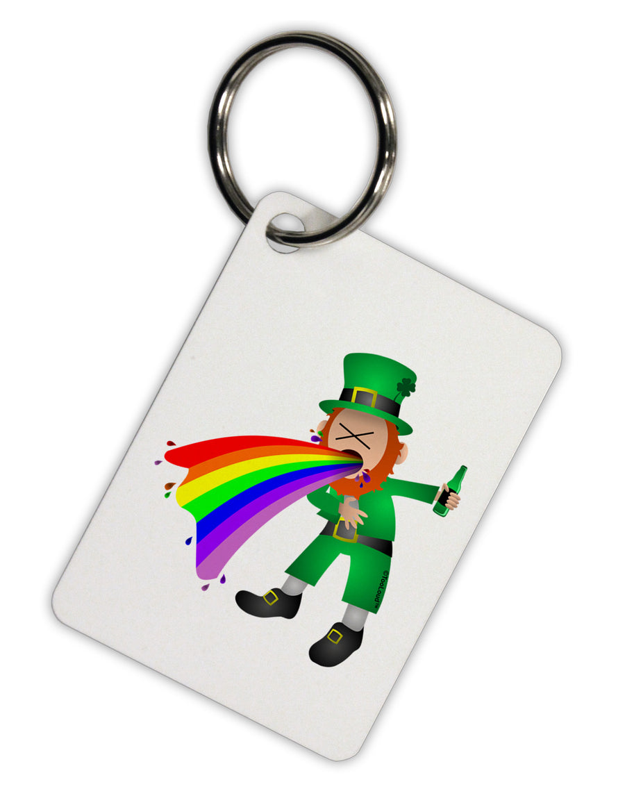 Puking Rainbow Leprechaun Aluminum Keyring Tag-Keyring-TooLoud-White-Davson Sales