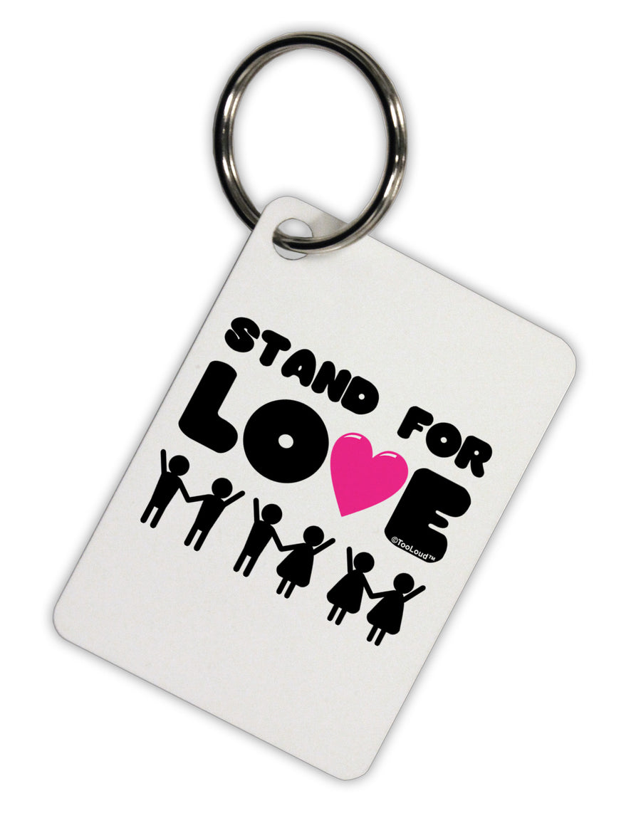Stand For Love Pink Heart Aluminum Keyring Tag-Keyring-TooLoud-White-Davson Sales