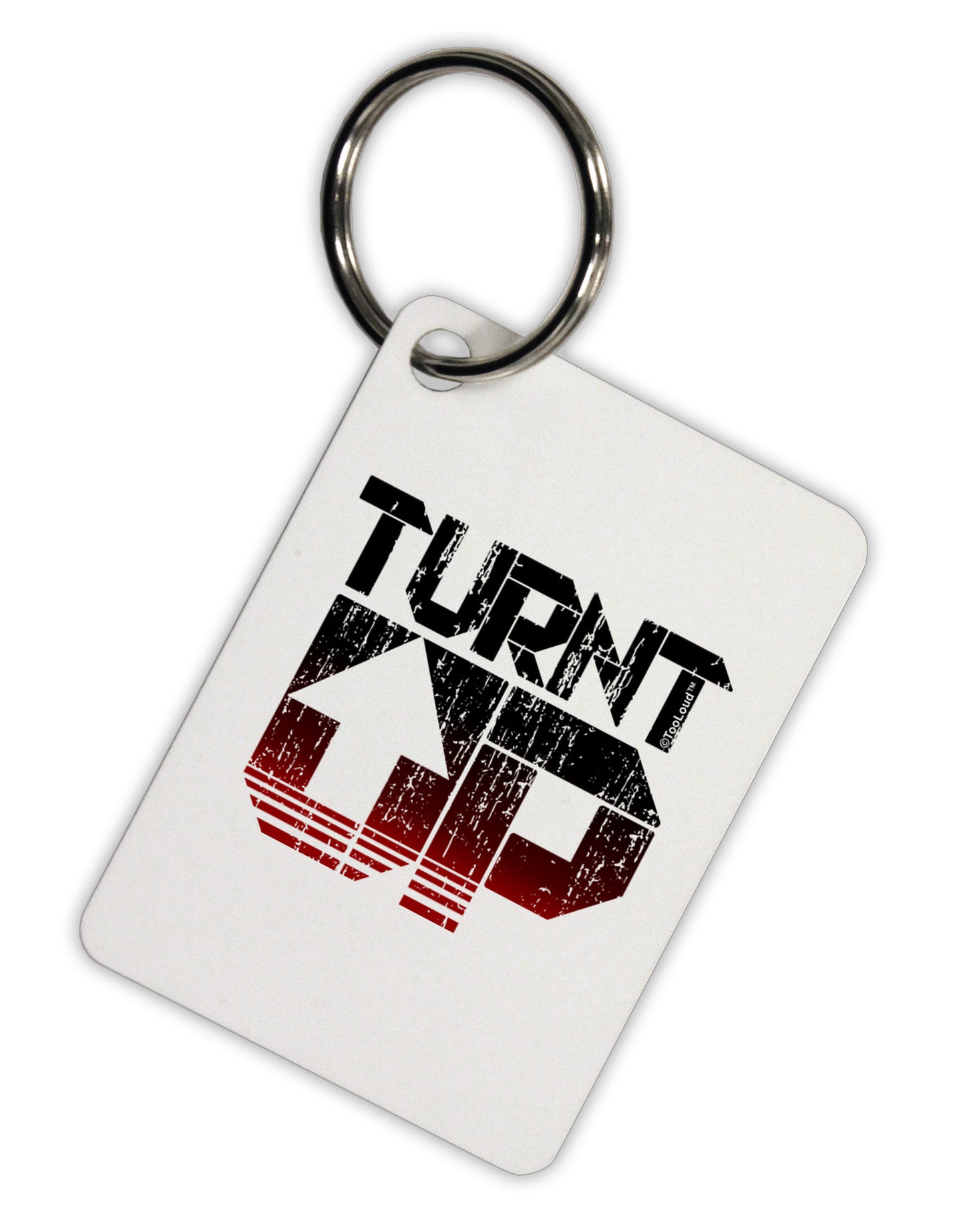 TooLoud Turnt Up Distressed Aluminum Keyring Tag-Keyring-TooLoud-White-Davson Sales