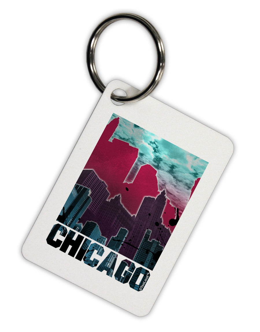 Chicago Abstract 2 Aluminum Keyring Tag-Keyring-TooLoud-White-Davson Sales