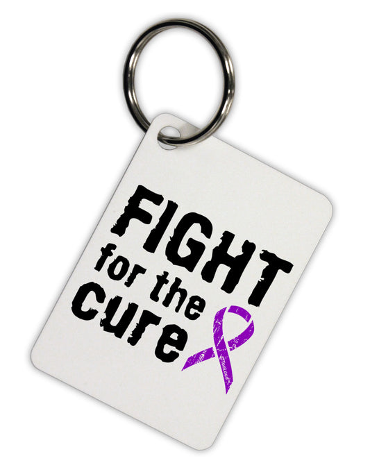 Fight for the Cure - Purple Ribbon Crohn’s Disease Aluminum Keyring Tag-Keyring-TooLoud-White-Davson Sales