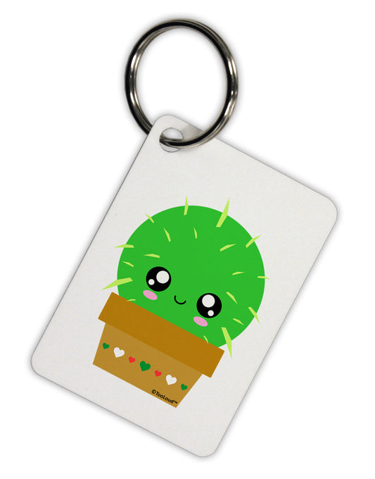 Cute Cactus Design Aluminum Keyring Tag by TooLoud-Keyring-TooLoud-White-Davson Sales