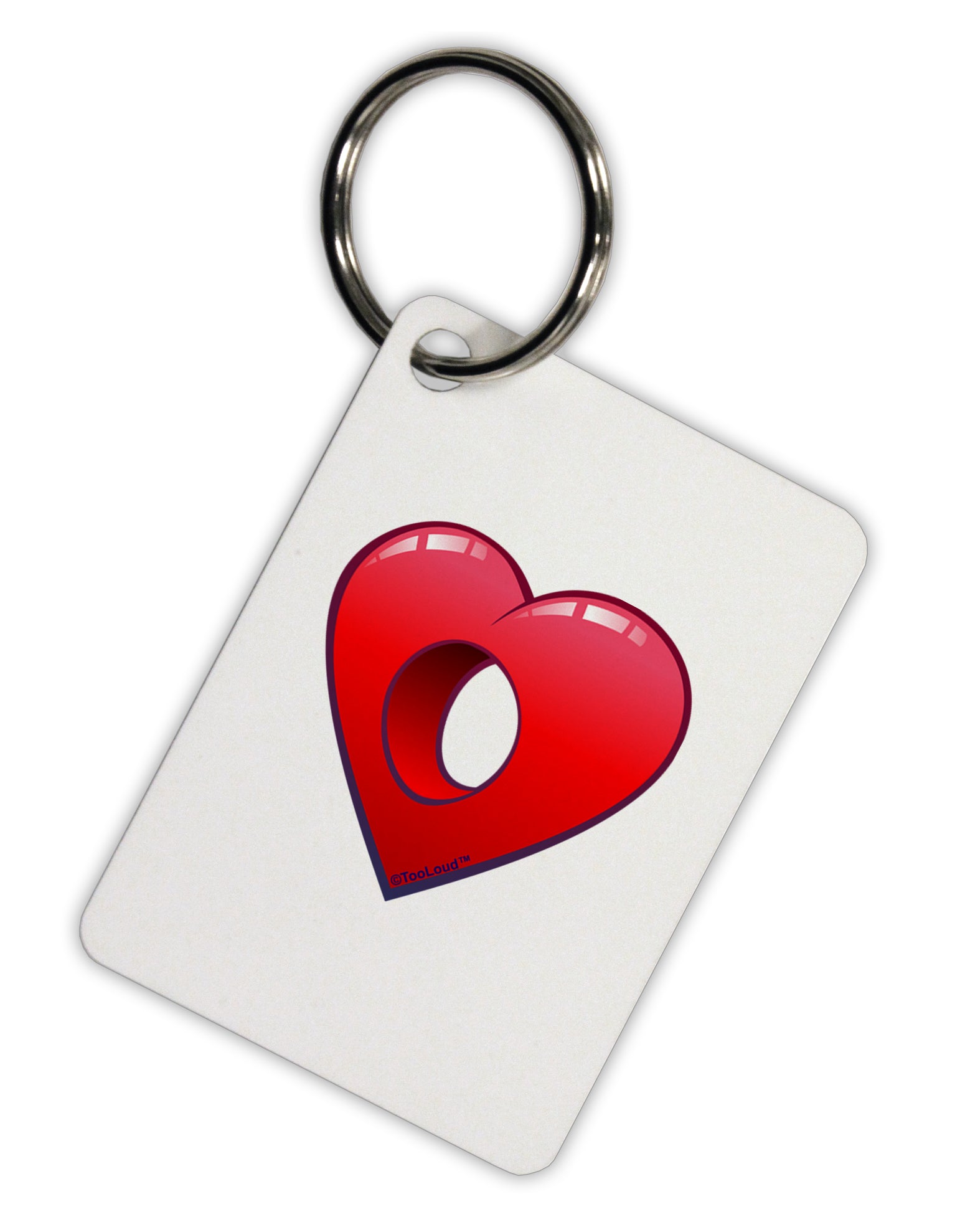 Hole Heartedly Broken Heart Aluminum Keyring Tag by TooLoud-TooLoud-White-Davson Sales