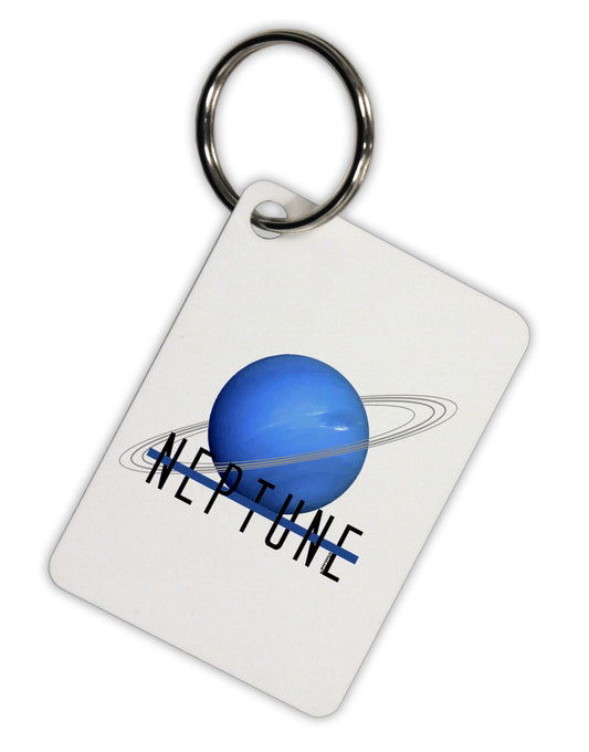 Planet Neptune Text Aluminum Keyring Tag by TooLoud-Keyring-TooLoud-White-Davson Sales