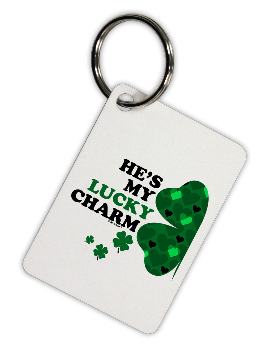 He's My Lucky Charm - Left Aluminum Keyring Tag-Keyring-TooLoud-White-Davson Sales