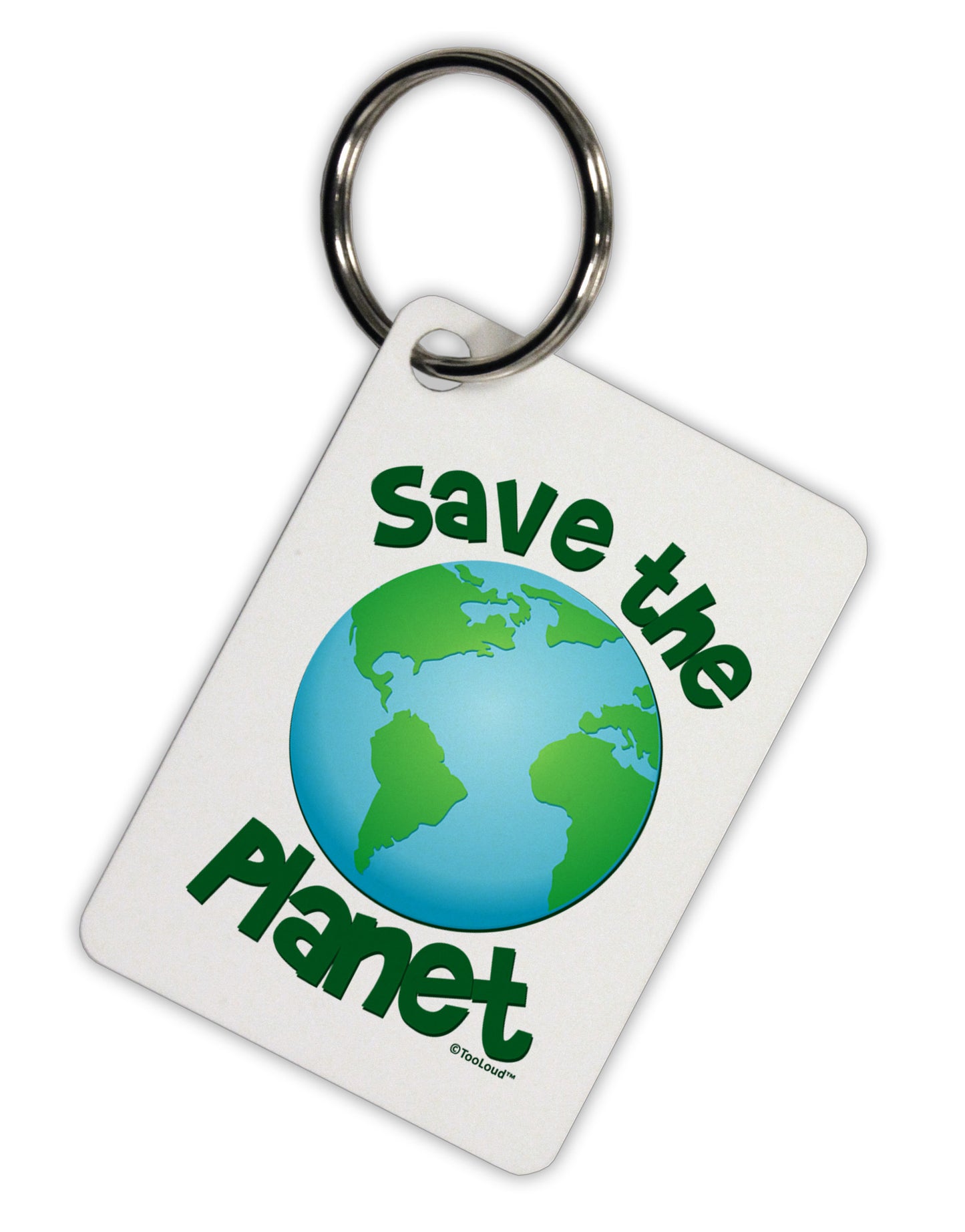 Save the Planet - Earth Aluminum Keyring Tag-Keyring-TooLoud-White-Davson Sales
