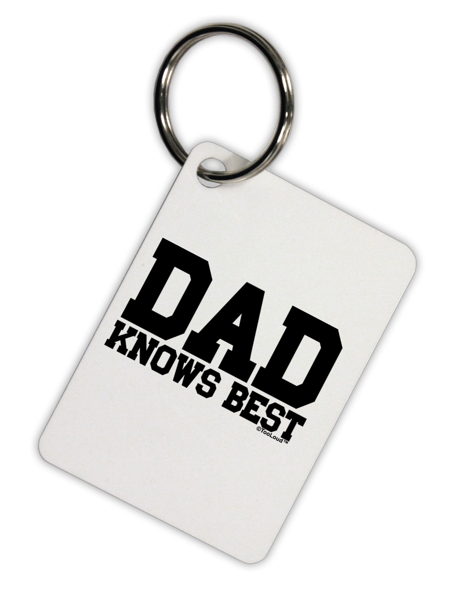 Dad Knows Best Aluminum Keyring Tag by TooLoud-Keyring-TooLoud-White-Davson Sales