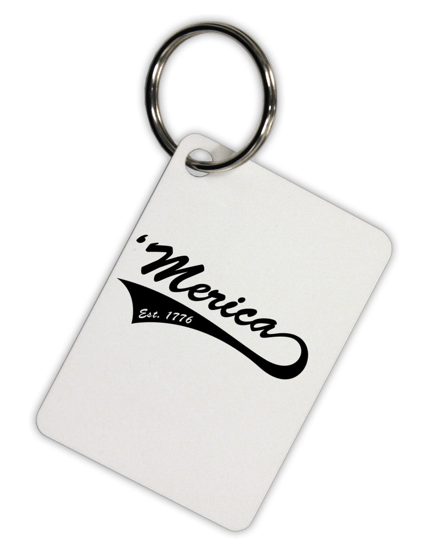 Merica Established 1776 Aluminum Keyring Tag by TooLoud-Keyring-TooLoud-White-Davson Sales