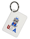 Patriotic Cat - USA Aluminum Keyring Tag by TooLoud-Keyring-TooLoud-White-Davson Sales