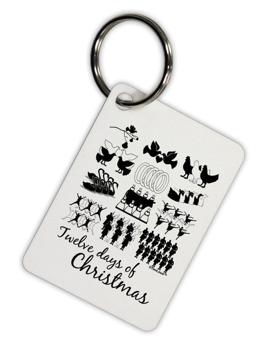 TooLoud Twelve Days of Christmas Text Aluminum Keyring Tag-Keyring-TooLoud-White-Davson Sales